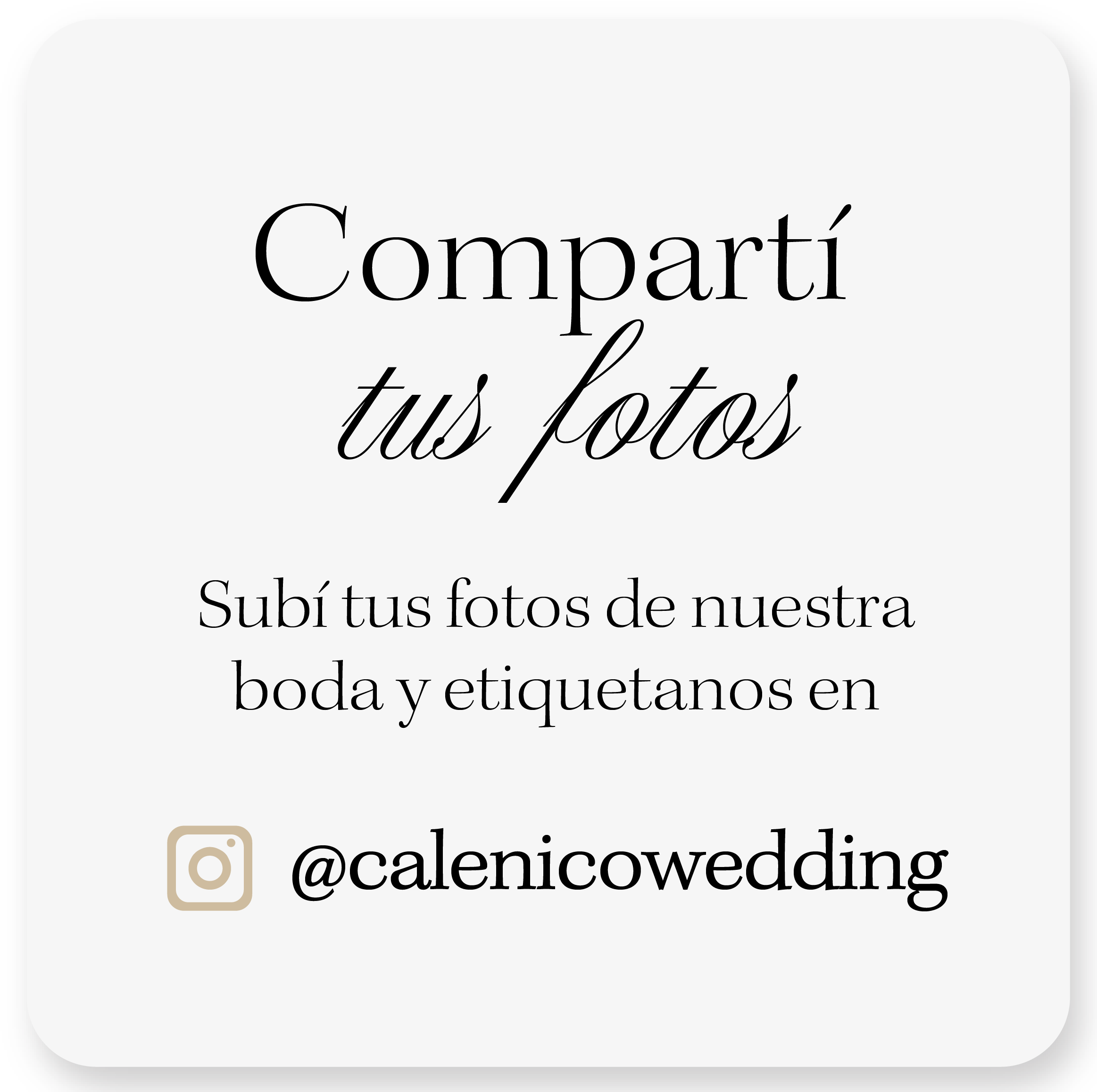 Compartí tus fotos — @calenicowedding